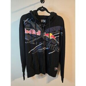 Rare Vintage Y2K Red Bull Fighters Fox Racing Zip Hoodie Size Large EUC